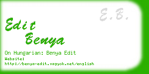 edit benya business card